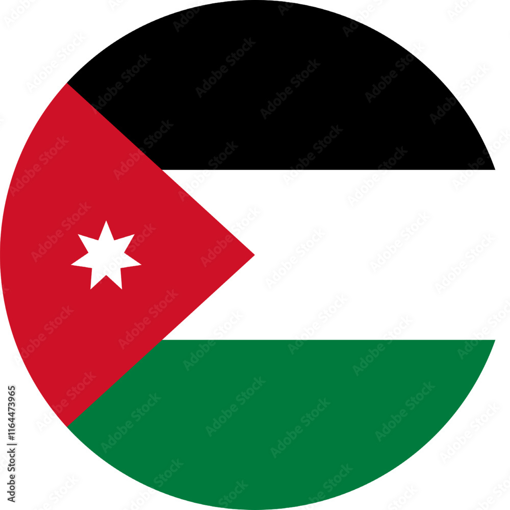 Jordan Circle Flag, Circle Flag of Jordan, Vector Images Jordan Circle Flag, Circle Flag of Jordan, Vector Images