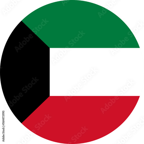 Free Download Kuwait Circle Flag, Circle Flag of Kuwait, Vector Images - GFXLoad