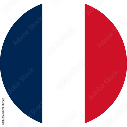 France Circle Flag, Circle Flag of France, Vector Images