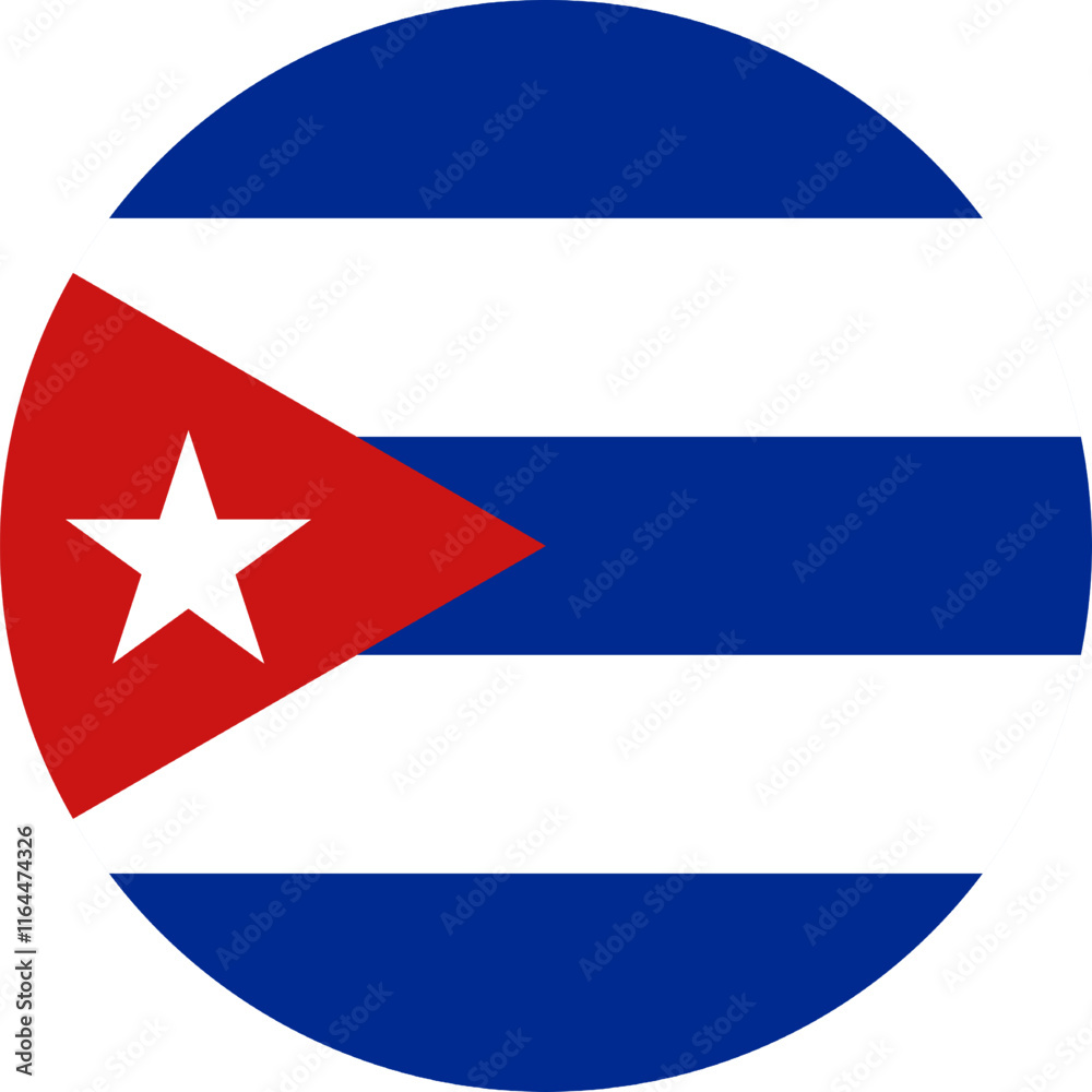 Cuba Circle Flag, Circle Flag of Cuba, Vector Images Cuba Circle Flag, Circle Flag of Cuba, Vector Images