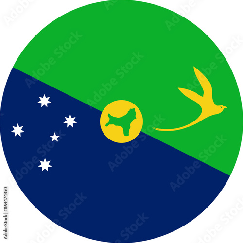 Christmas Island Circle Flag, Circle Flag of Christmas Island, Vector Images