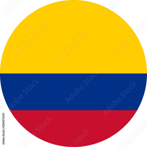 Colombia Circle Flag, Circle Flag of Colombia, Vector Images