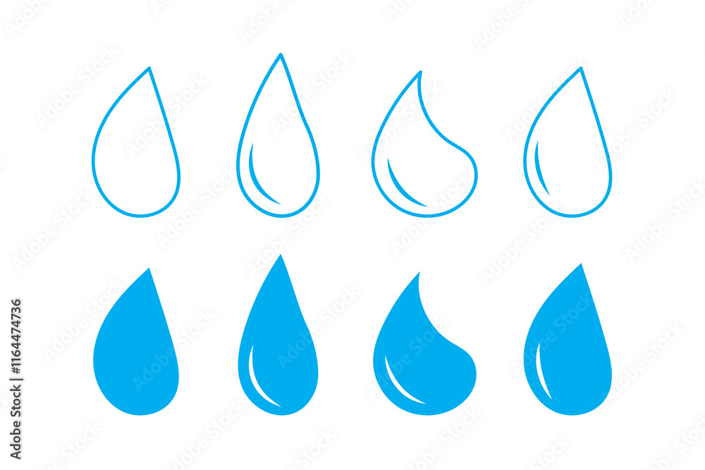 water drop icon set. simple water droplet symbol. transparent vector illustration. water drop icon set. simple water droplet symbol. transparent vector illustration.