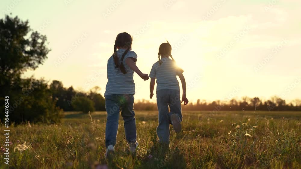 children running, children running in nature at sunset, Children running through sunny meadow, Joyful playtime sunset, Siblings enjoying outdoors, Carefree childhood moments, serene field adventure children running, children running in nature at sunset, Children running through sunny meadow, Joyful playtime sunset, Siblings enjoying outdoors, Carefree childhood moments, serene field adventure