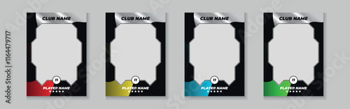 photo frame or border collection for hockey, basketball and football player, trading card template design for sports, picture frame for player performance, sports flyer design, template eps 10.