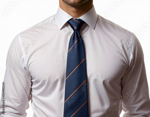 Male tie on a white background.