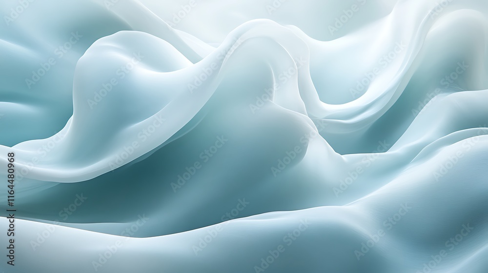 Obraz premium Abstract Light Blue Fabric Draped Softly