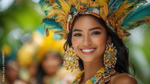 Colorful dancers celebrate cultural heritage during a vibrant festival in the...