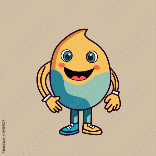 cute yellow blue mascot character design