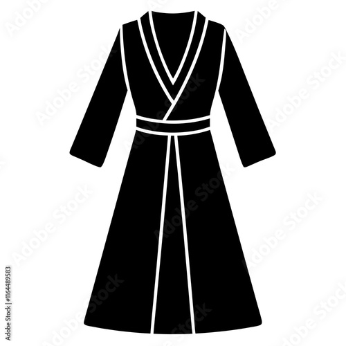 elegant silhouette of a black kimono robe.