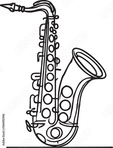 Simple and Stunning Saxophone Line Drawing for Art Lovers