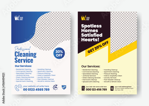 professional cleaning service editable flyer or poster, house cleaning flier, home service leaflet or brochure cover, pool, roof cleaning poster, office cleaning brochure commercial service flyer desi