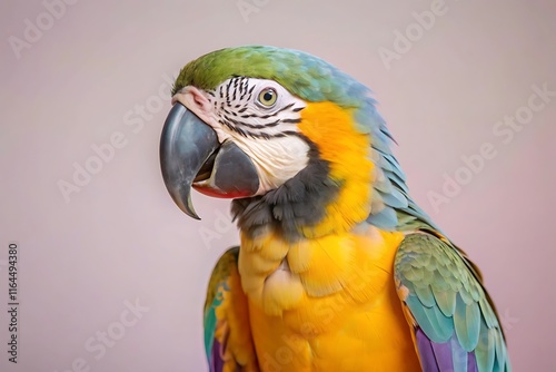 Colorful macaw parrot with vibrant feathers isolated in Studio Background photo