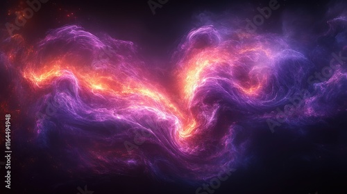 Wallpaper Mural Abstract swirling nebula with vibrant purple and orange hues. Torontodigital.ca