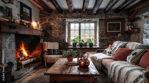 traditional irish cottage living room 