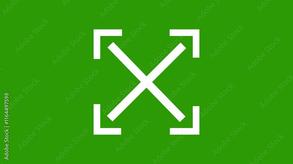 Animated of incorrect cross mark icon on green background. Animated of incorrect cross mark icon on green background.