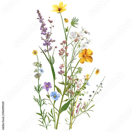 Vibrant Wildflower Bouquet  Spring Meadow Bloom  Nature Photography