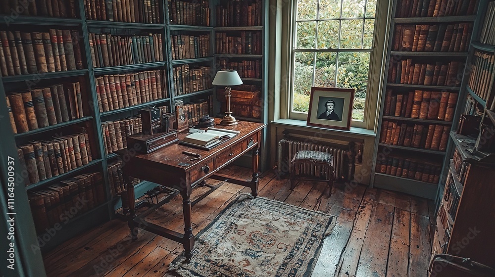 traditional irish study with writing desk traditional irish study with writing desk