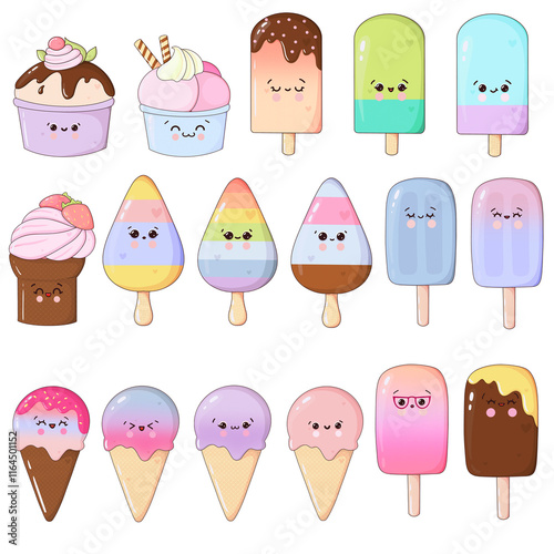 Kawaii Ice Cream and Popsicle Set