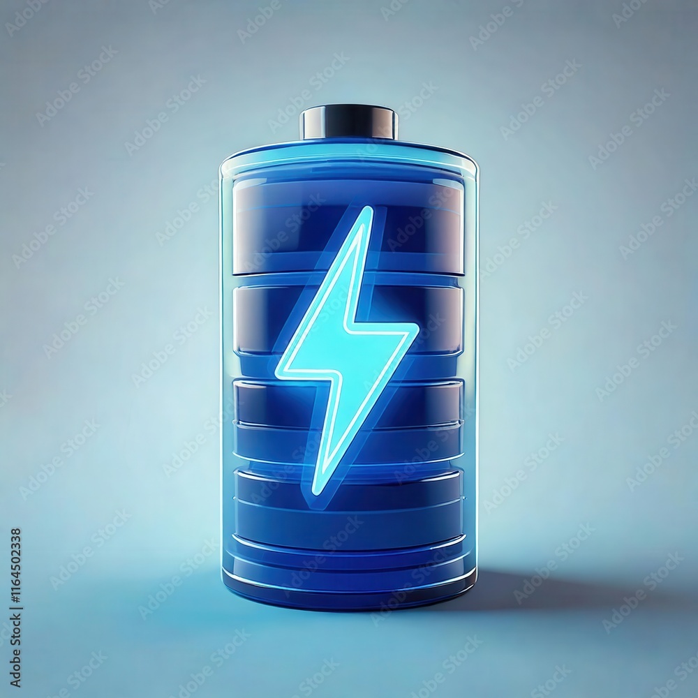 Futuristic Battery Design with Energy Symbol Futuristic Battery Design with Energy Symbol