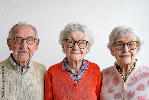 Senior Faces On White Backg...