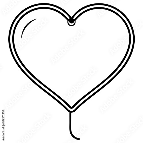 A heart shaped balloon Icon line art on White background