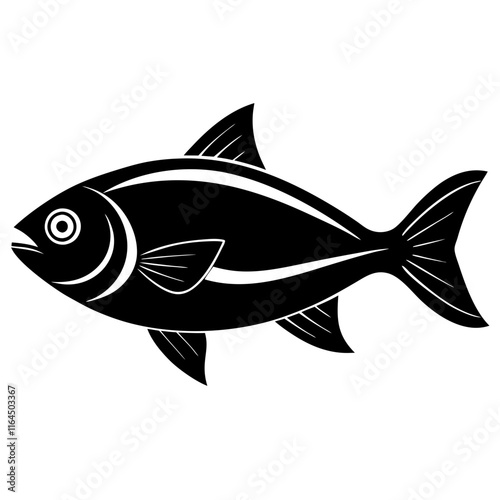 hilsa fish icon  silhouette on White background 