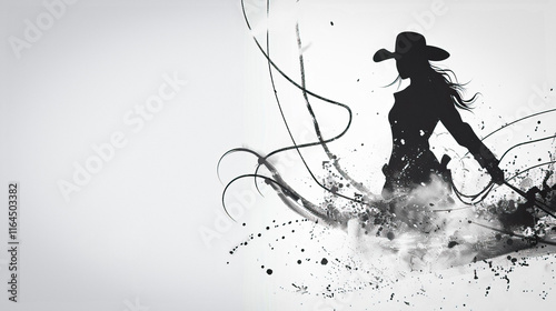cowgirl silhouette black an...