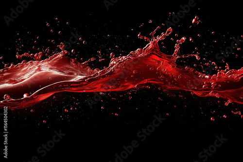 Red Wine Splash On Black Ba...