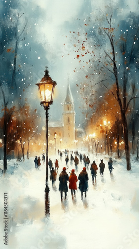 serene winter landscape wit...
