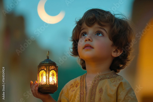 A Child Holding A Lantern, ...