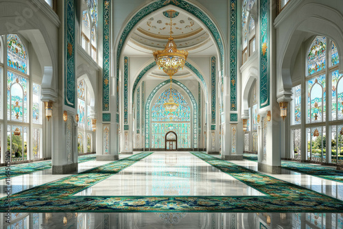 A Detailed Illustration Of A Mosque's Interior To Serve As An Inspiring Ramadan Background photo