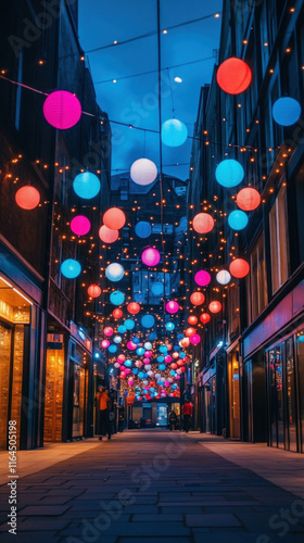 A Festive Street Scene Duri...