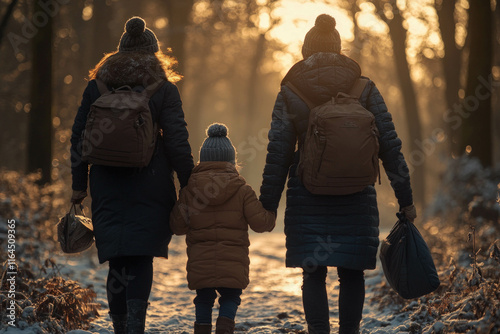 Family In Woodland