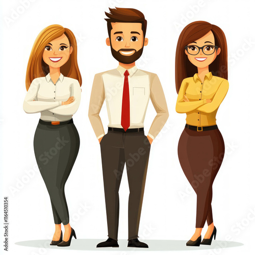 Group Of Office Workers Iso...