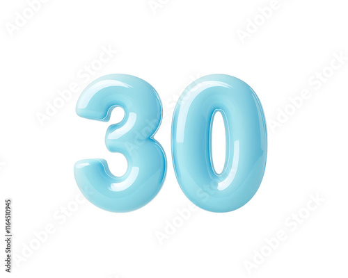 Obraz na płótnie Isolated Light Blue Number 30 Design