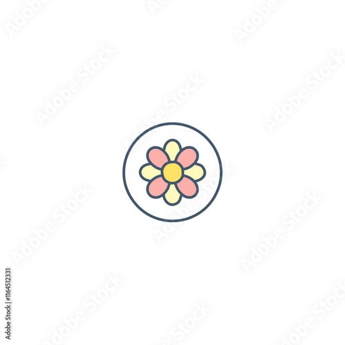 Simple icon with flowers isolated in vector.