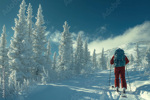 Ski Hill And Skier