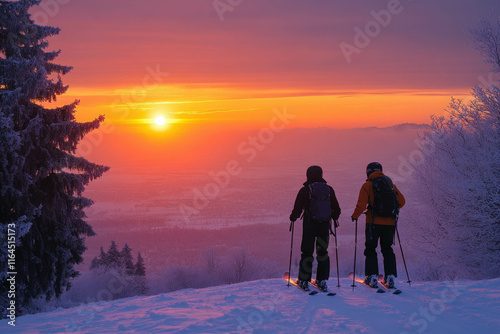 Sunset Snow Ski