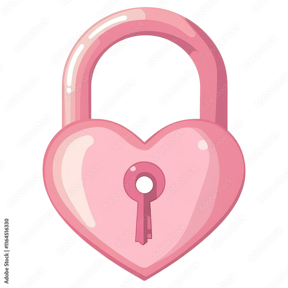 Heart-Shaped Pink Lock with Keyhole on Transparent Background 6 Heart-Shaped Pink Lock with Keyhole on Transparent Background 6