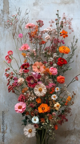 Colorful assortment of fresh flowers displayed in a cozy shop setting