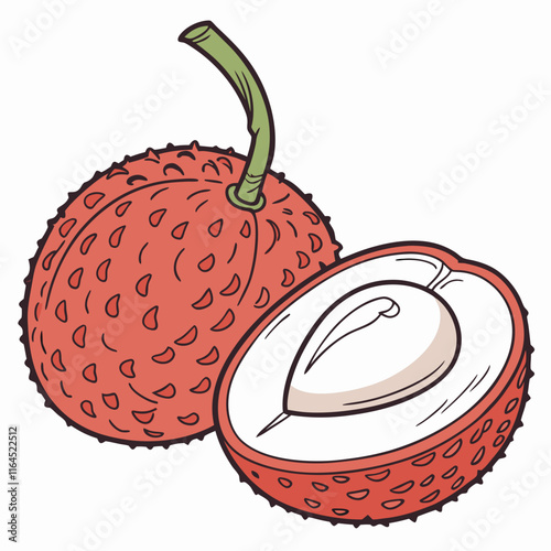 lychee fruit on a white background