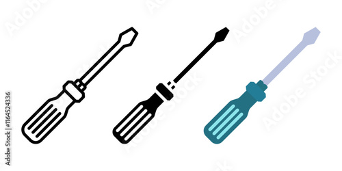 Screwdriver icon set. Tools sign. for mobile concept and web design. vector illustration on white background