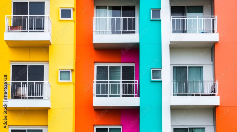 Vibrant Colorful Building with High Contrast Design Vibrant Colorful Building with High Contrast Design