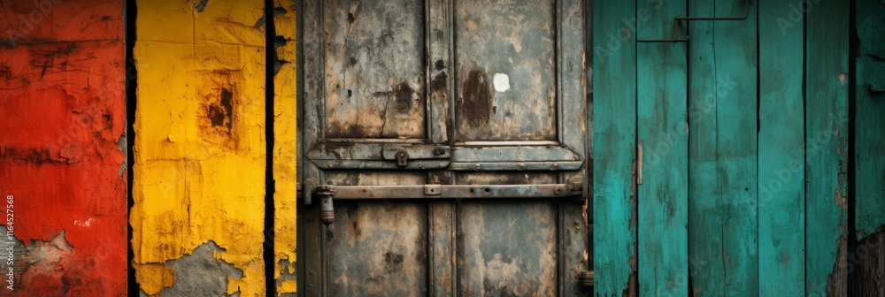 Captivating rustic charm of an aged wooden door, a timeless background for various settings. Captivating rustic charm of an aged wooden door, a timeless background for various settings.