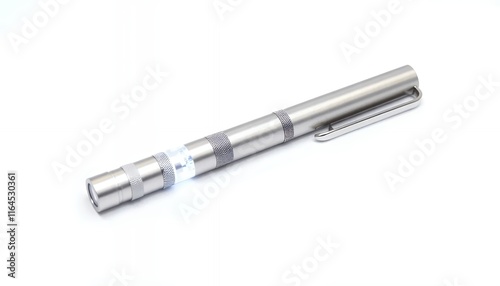 Sleek Silver Penlight: Minimalist Metal Design with Integrated LED