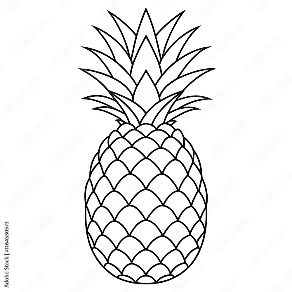 Obraz premium coloring page with pineapple