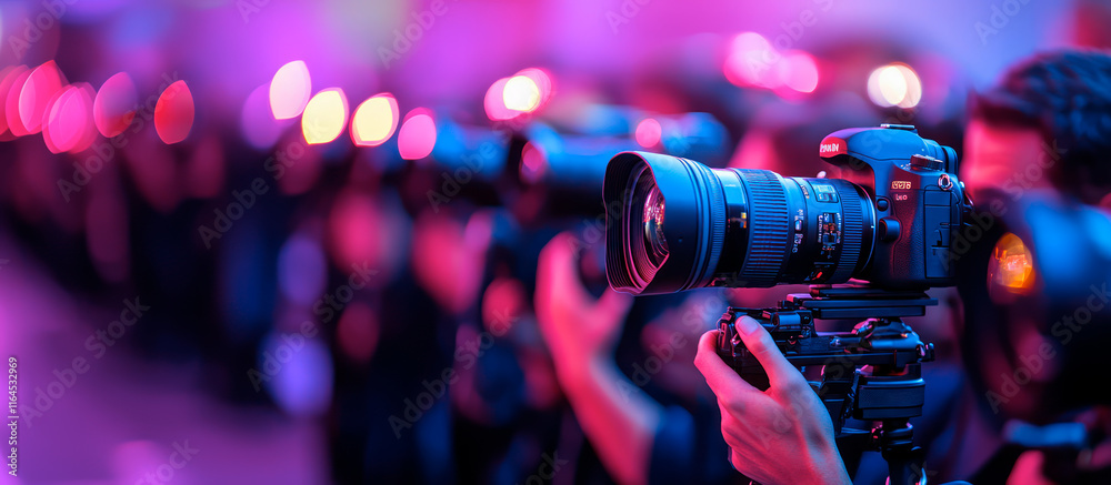 Crowd of photographers on a red carpet show Crowd of photographers on a red carpet show