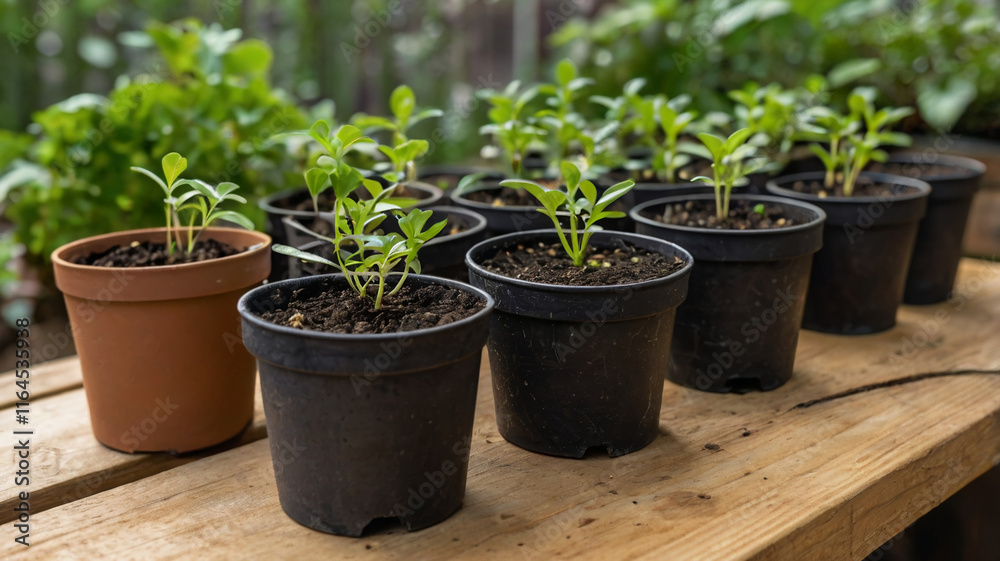 Seedlings in Biodegradable Pots Seedlings in Biodegradable Pots