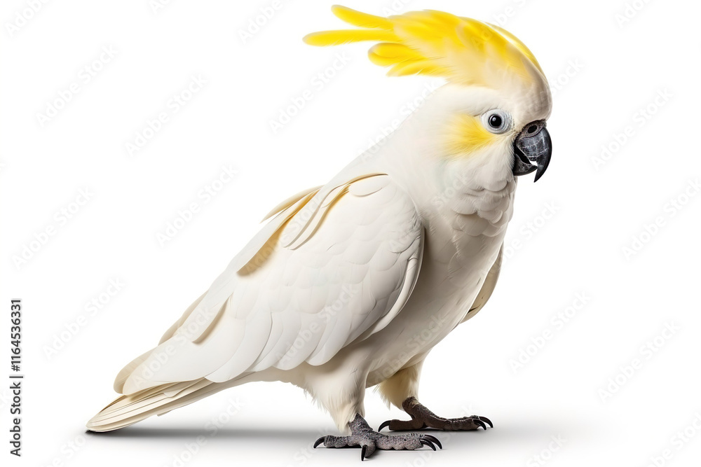 Cockatoo, Cacatua galerita isolated on clear white background Cockatoo, Cacatua galerita isolated on clear white background